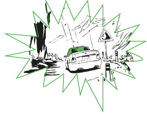 Illustration Steinschlag